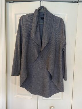 Comfort Zone Gray Draped Open-Front Cardigan